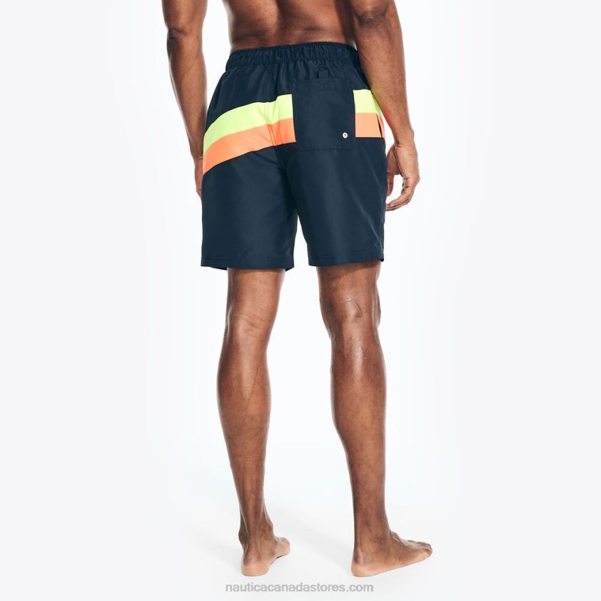 Sustainably Crafted 6\" Diagonal Stripe Quick-Dry Swim Nautica Men Navy R260HV441