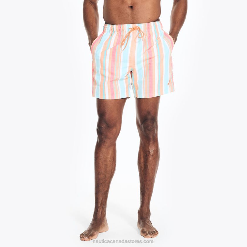Sustainably Crafted 6" Vertical Stripe Quick-Dry Swim Nautica Men Orchid Pink R260HV159