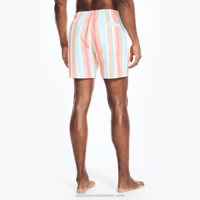 Sustainably Crafted 6\" Vertical Stripe Quick-Dry Swim Nautica Men Orchid Pink R260HV159