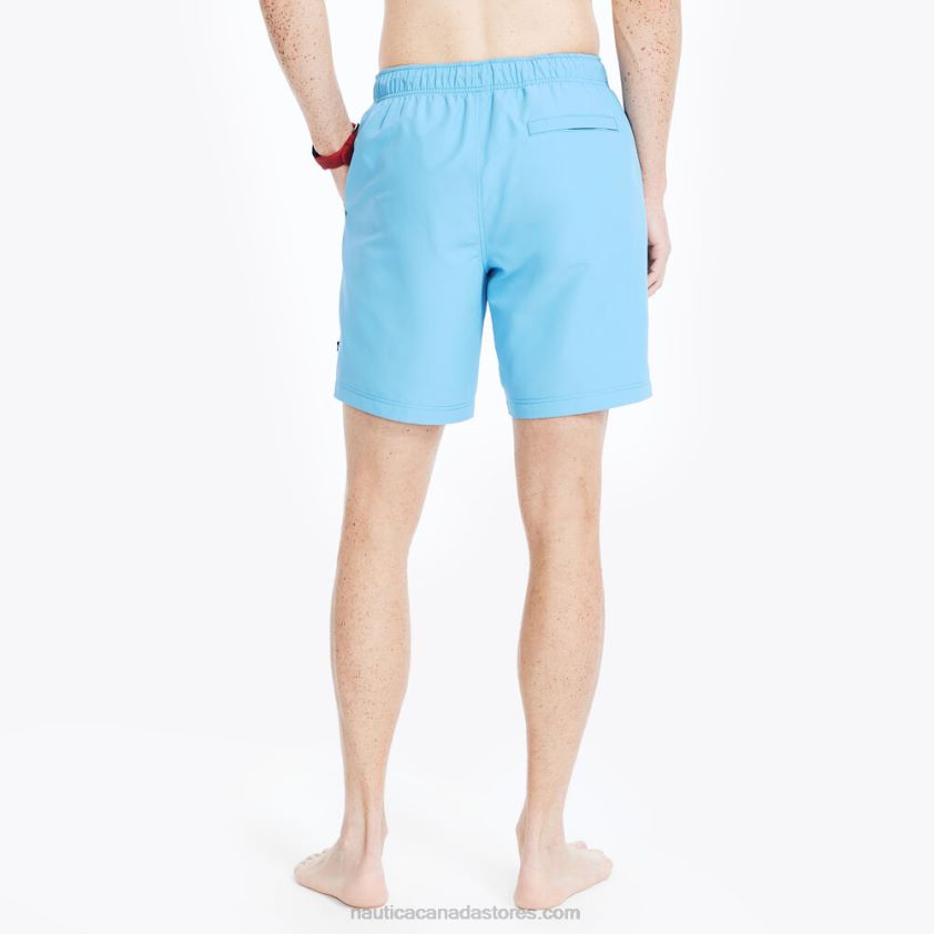 Sustainably Crafted 8\" Colorblock Printed Quick-Dry Swim Nautica Men Azure Blue R260HV372