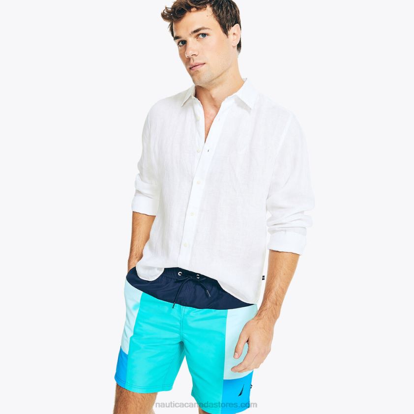 Sustainably Crafted 8\" Colorblock Quick-Dry Swim Nautica Men Tropic Jade R260HV456