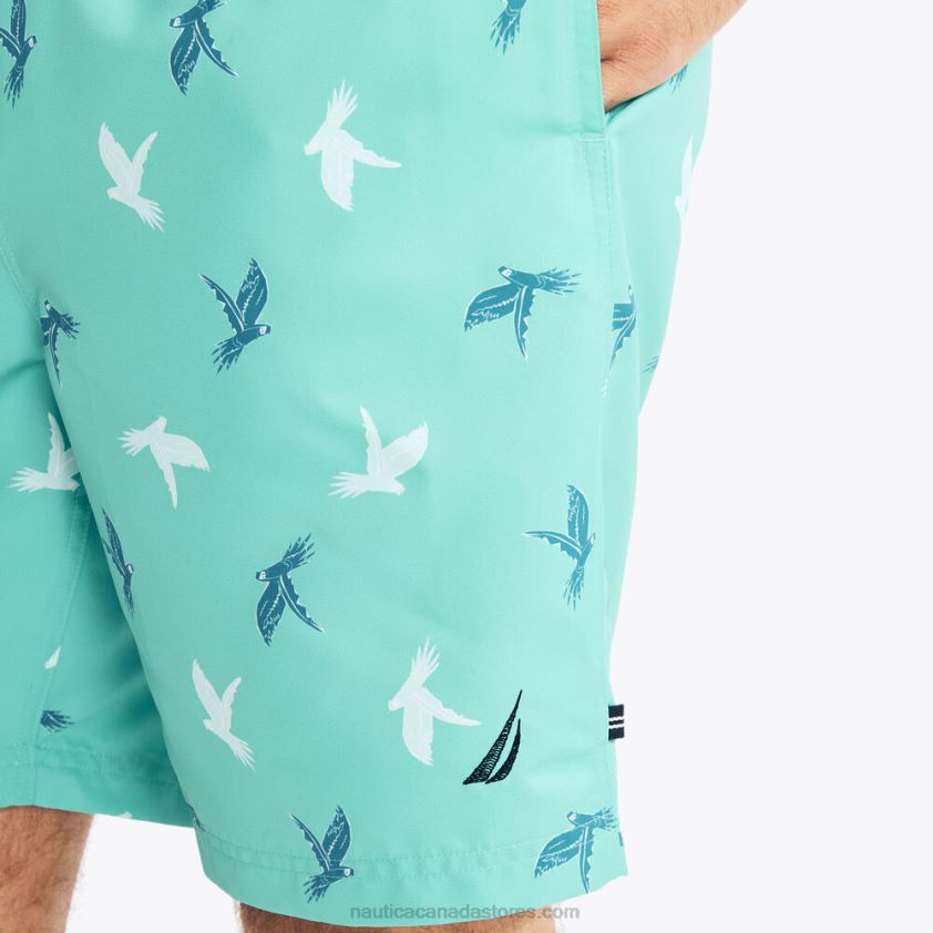 Sustainably Crafted 8\" Parrot Print Swim Nautica Men Light Olive R260HV431