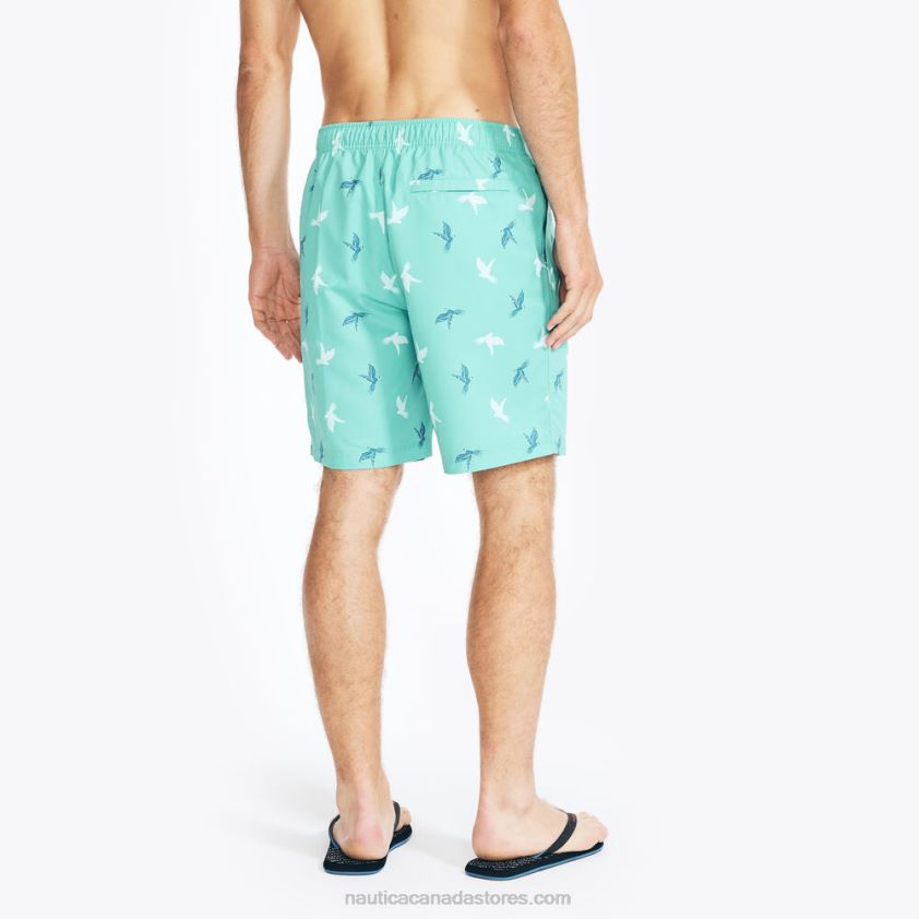 Sustainably Crafted 8\" Parrot Print Swim Nautica Men Light Olive R260HV431