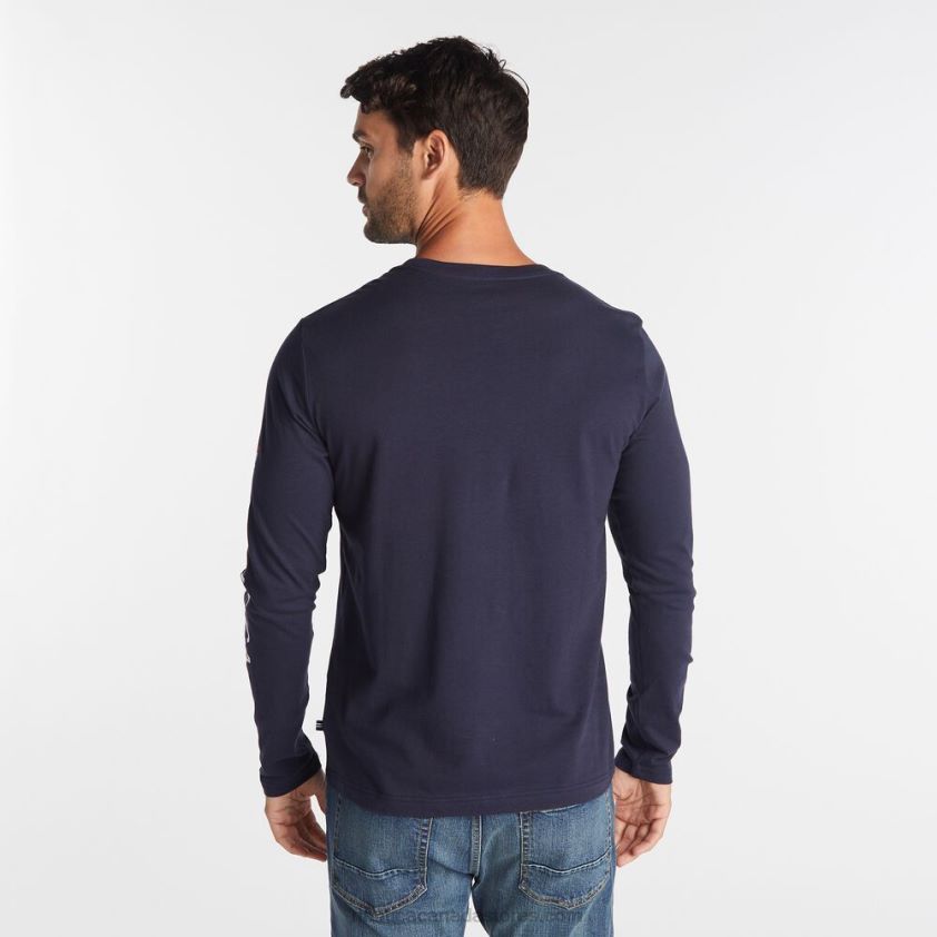 Big & Tall Long Sleeve Yacht Team T-Shirt Nautica Men Navy R260HV646