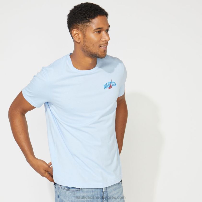 Big & Tall Sailor Print T-Shirt Nautica Men Azure Blue R260HV728