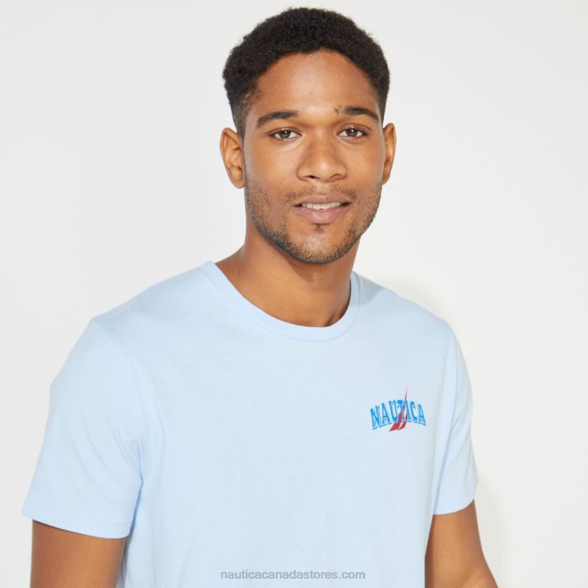 Big & Tall Sailor Print T-Shirt Nautica Men Azure Blue R260HV728