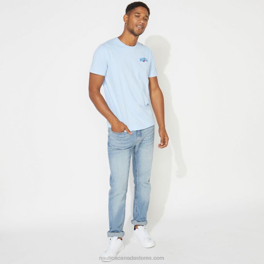 Big & Tall Sailor Print T-Shirt Nautica Men Azure Blue R260HV728