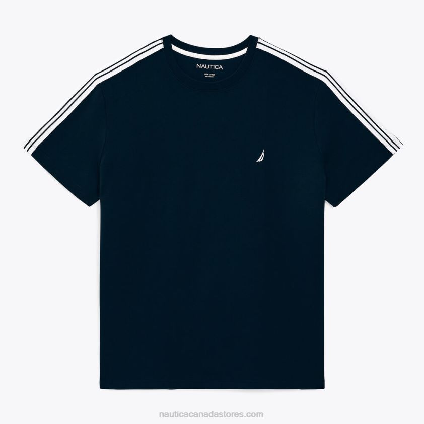 Big & Tall Striped Crewneck T-Shirt Nautica Men Navy R260HV461