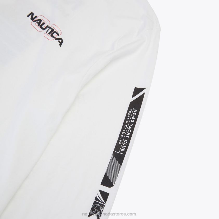 Big & Tall Sustainably Crafted Competition Graphic Long-Sleeve T-Shirt Nautica Men Bright White R260HV492