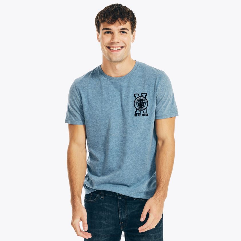 Big & Tall Sustainably Crafted Marine Graphic T-Shirt Nautica Men Anchor Blue Heather R260HV579