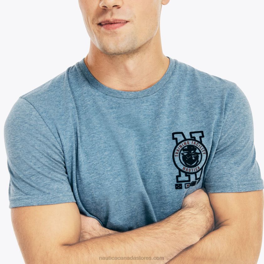 Big & Tall Sustainably Crafted Marine Graphic T-Shirt Nautica Men Anchor Blue Heather R260HV579