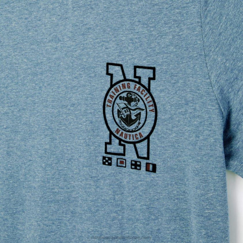 Big & Tall Sustainably Crafted Marine Graphic T-Shirt Nautica Men Anchor Blue Heather R260HV579