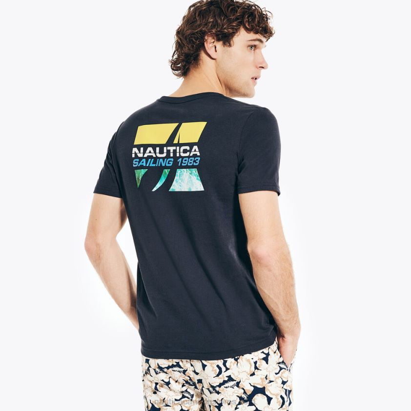 Big & Tall Sustainably Crafted Sailing 1983 Graphic T-Shirt Nautica Men Navy R260HV477