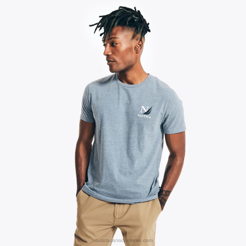 Big & Tall Sustainably Crafted Sailing Division Graphic T-Shirt Nautica Men Anchor Blue Heather R260HV654