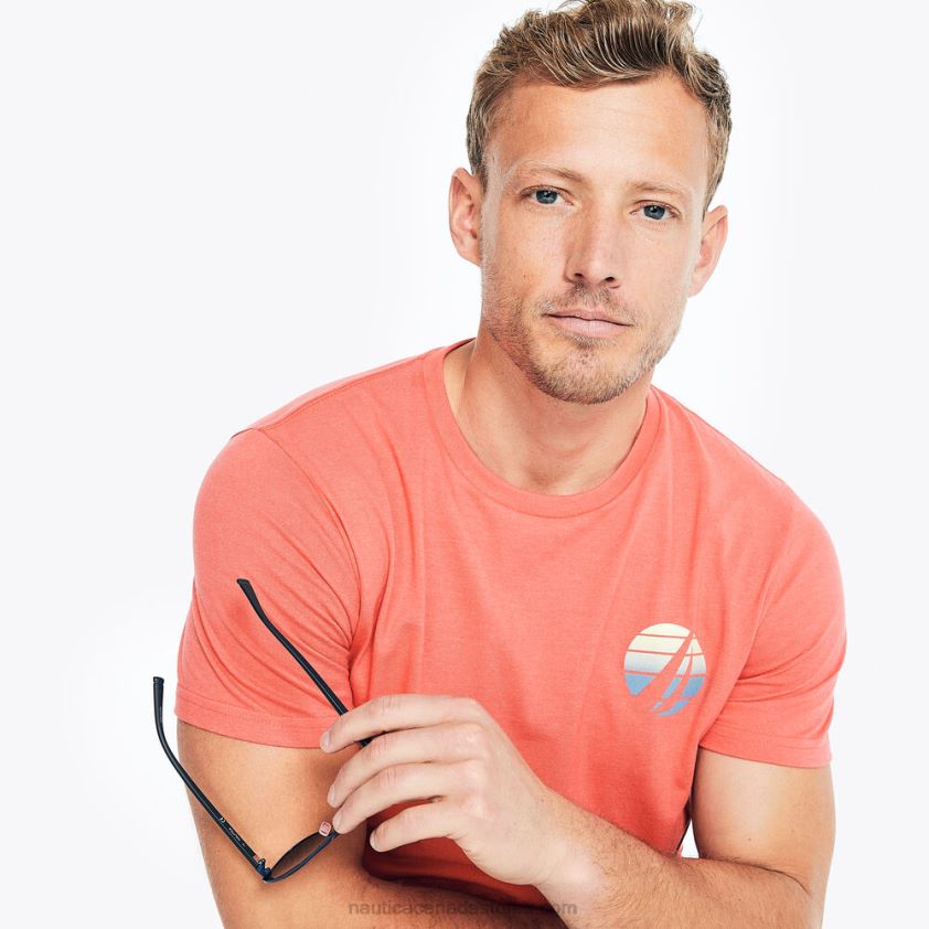 Big & Tall Sustainably Crafted Surfing Graphic T-Shirt Nautica Men Glory Red R260HV627