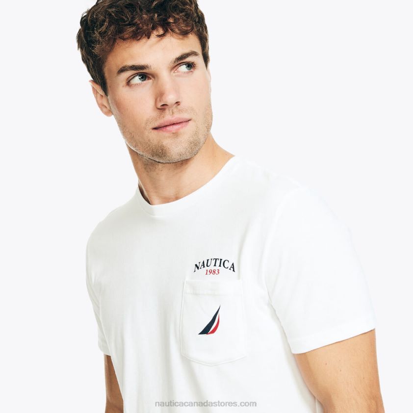 Big & Tall Sustainably Crafted Yacht Club Pocket Graphic T-Shirt Nautica Men Bright White R260HV428