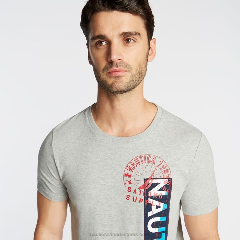 Big & Tall Vertical Graphic T-Shirt Nautica Men Grey Heather R260HV681