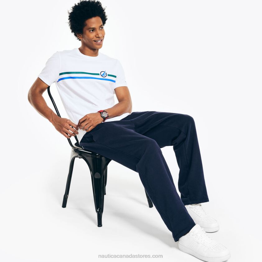 Chest-Stripe Crewneck T-Shirt Nautica Men Bright White R260HV417