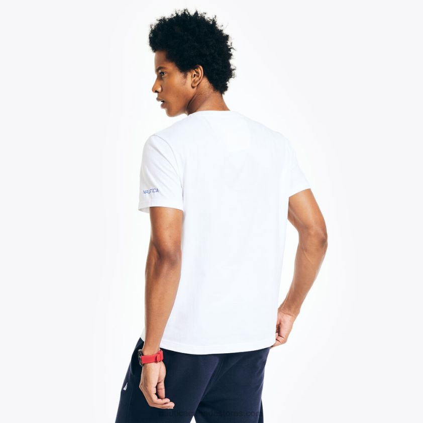 Chest-Stripe Crewneck T-Shirt Nautica Men Bright White R260HV417