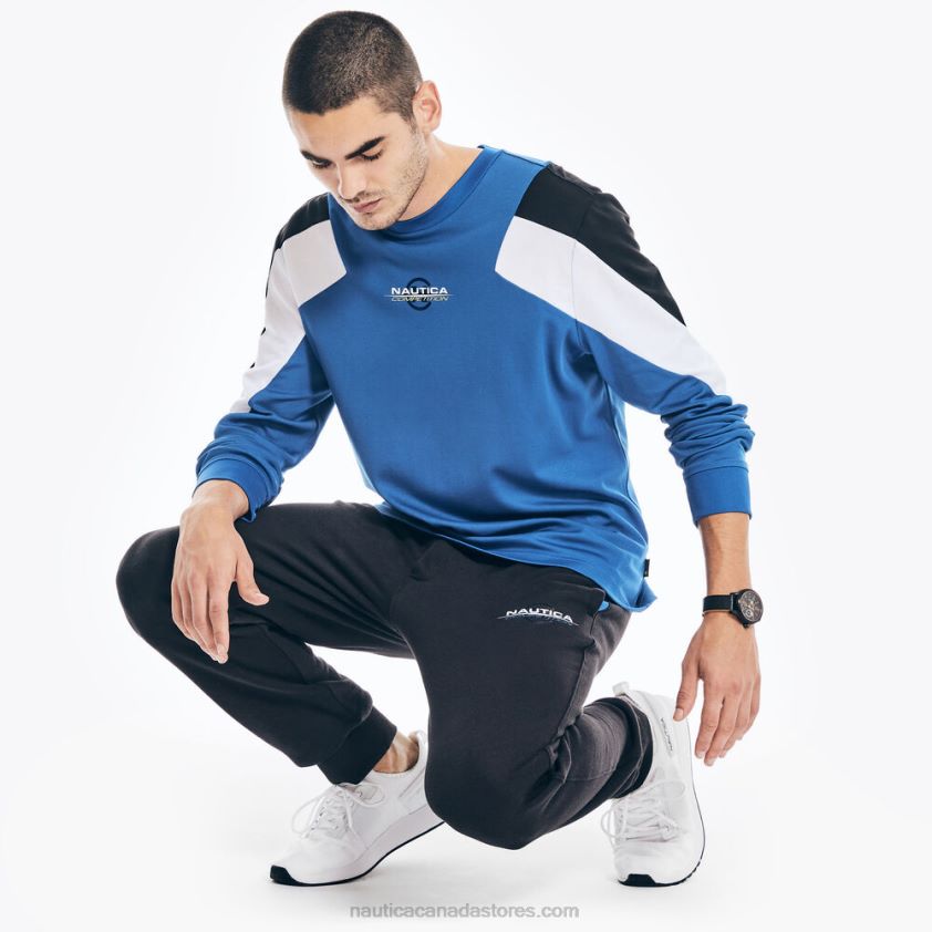 Competition Sustainably Crafted Graphic Long-Sleeve T-Shirt Nautica Men Bright Cobalt R260HV203