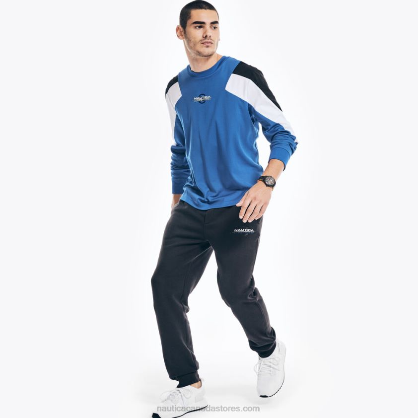 Competition Sustainably Crafted Graphic Long-Sleeve T-Shirt Nautica Men Bright Cobalt R260HV203