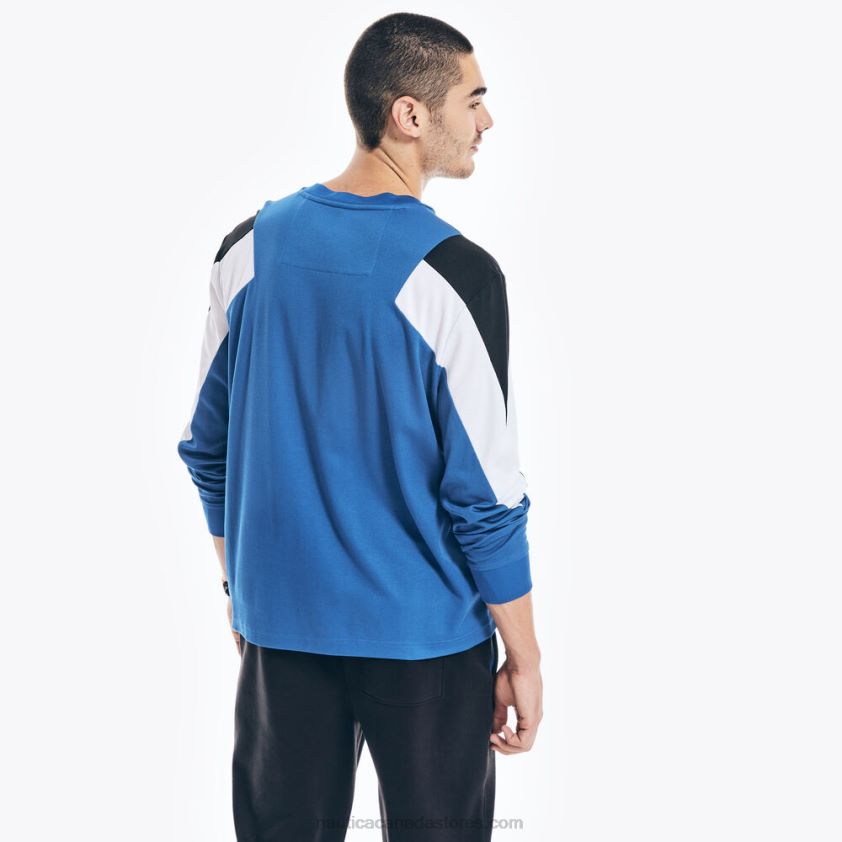 Competition Sustainably Crafted Graphic Long-Sleeve T-Shirt Nautica Men Bright Cobalt R260HV203