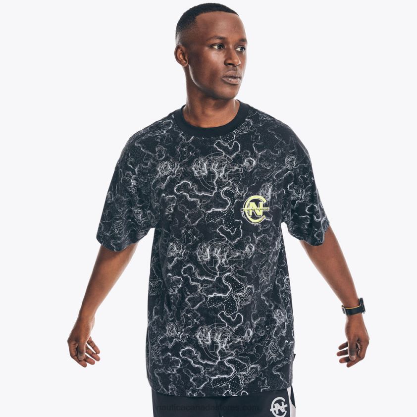 Competition Sustainably Crafted Printed T-Shirt Nautica Men True Black R260HV520