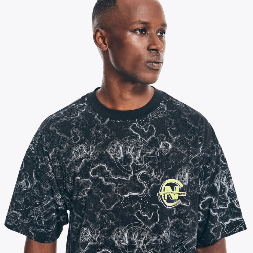 Competition Sustainably Crafted Printed T-Shirt Nautica Men True Black R260HV520