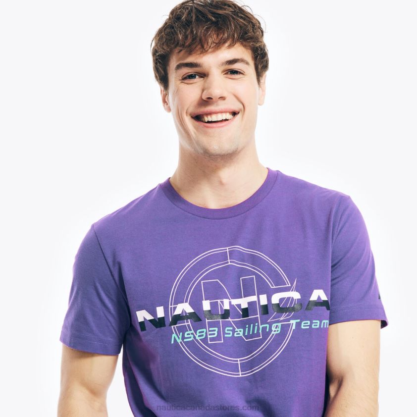 Competition Sustainably Crafted Sailing Team Graphic T-Shirt Nautica Men Pier Purple Heather R260HV389