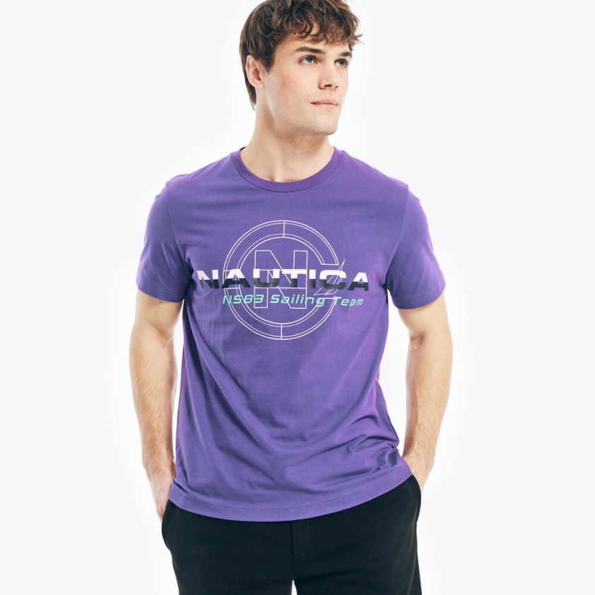Competition Sustainably Crafted Sailing Team Graphic T-Shirt Nautica Men Pier Purple Heather R260HV389