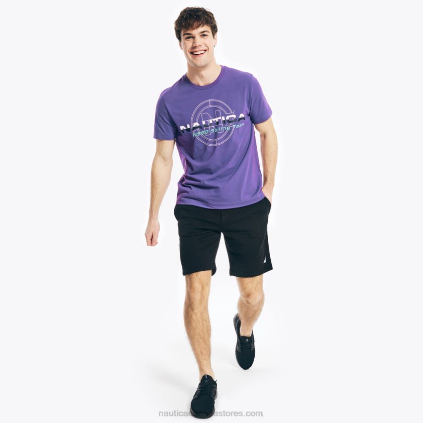 Competition Sustainably Crafted Sailing Team Graphic T-Shirt Nautica Men Pier Purple Heather R260HV389