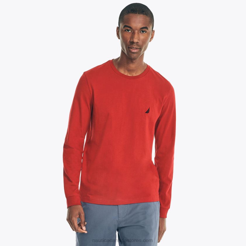 Crewneck Long-Sleeve T-Shirt Nautica Men Nautica Red R260HV658