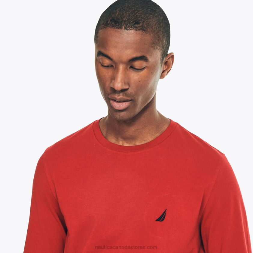 Crewneck Long-Sleeve T-Shirt Nautica Men Nautica Red R260HV658