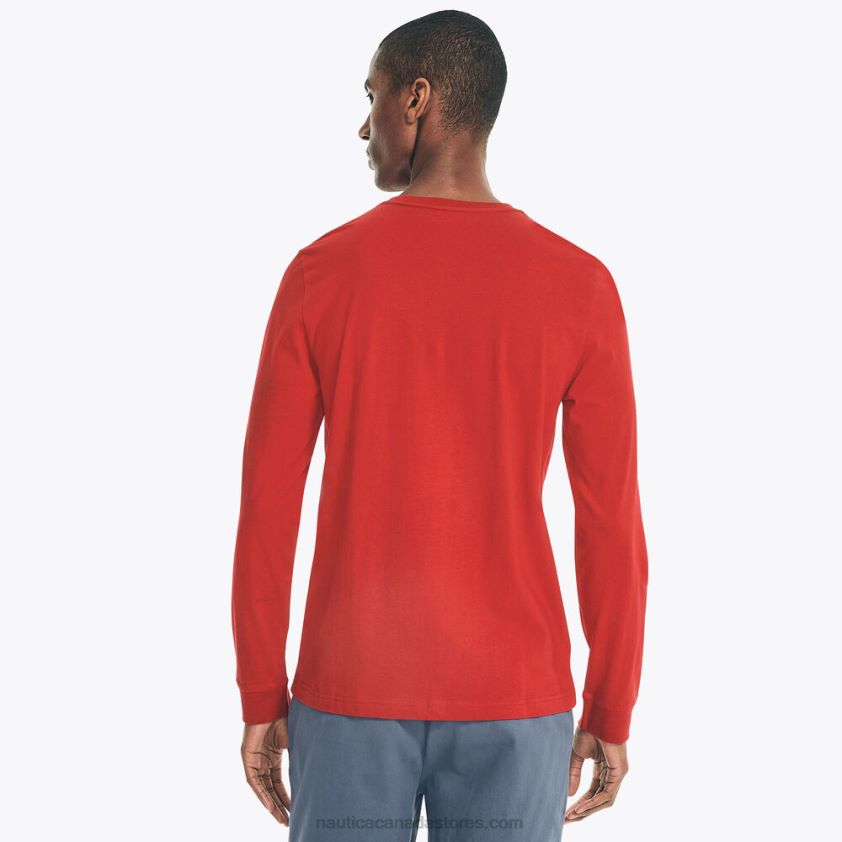 Crewneck Long-Sleeve T-Shirt Nautica Men Nautica Red R260HV658