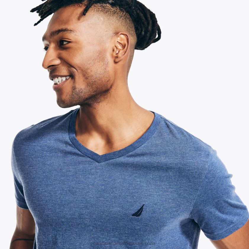Heathered V-Neck T-Shirt Nautica Men Stellar Blue Heather R260HV41