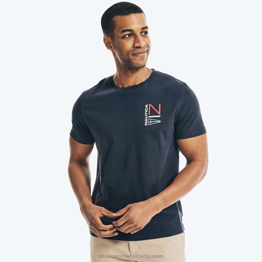 Logo Graphic T-Shirt Nautica Men Navy R260HV639