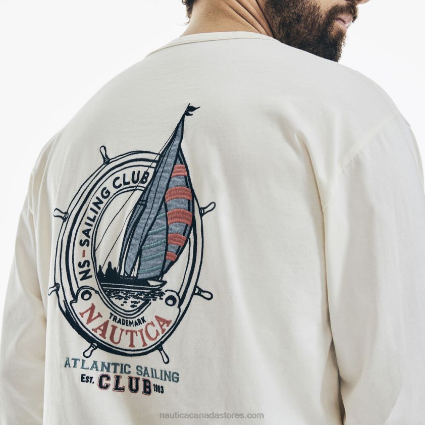 Long-Sleeve Graphic T-Shirt Nautica Men White Cap R260HV591