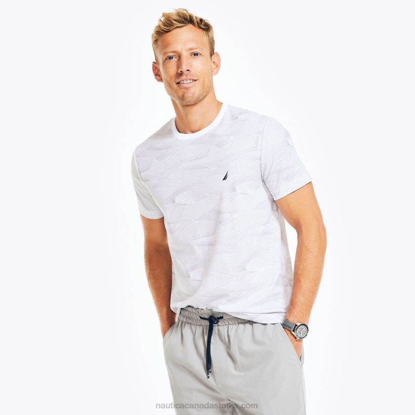 Navtech Sustainably Crafted Printed T-Shirt Nautica Men Bright White R260HV418