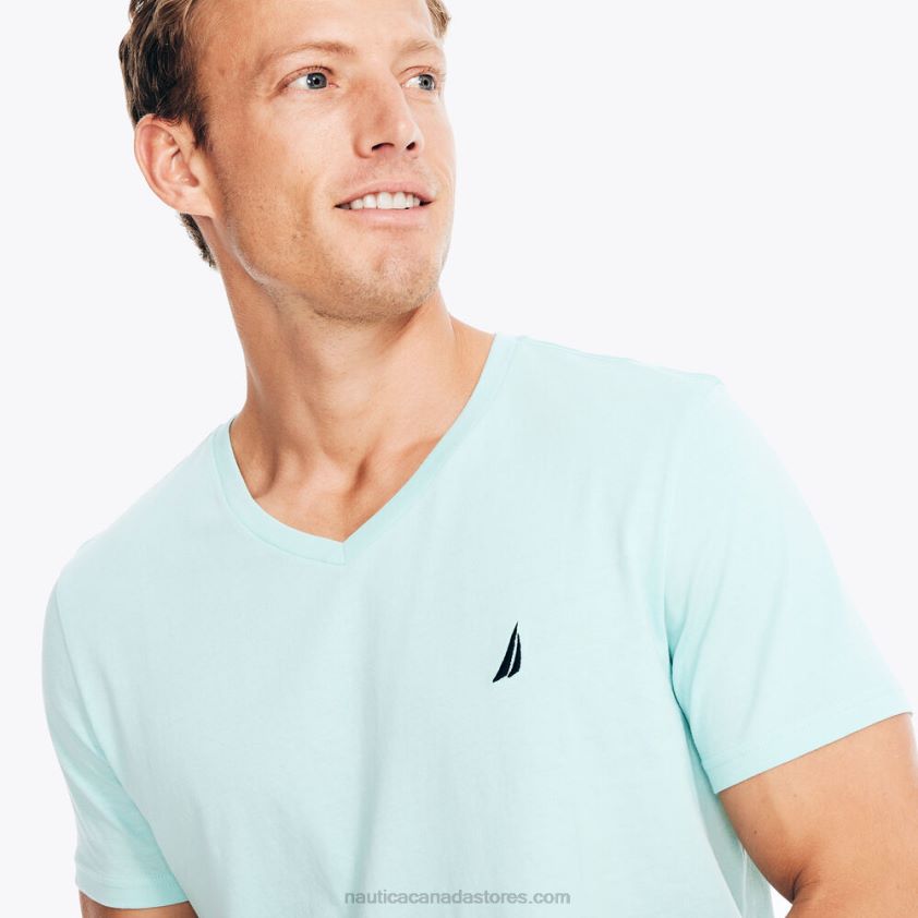 Solid V-Neck T-Shirt Nautica Men Harbor Mist R260HV3