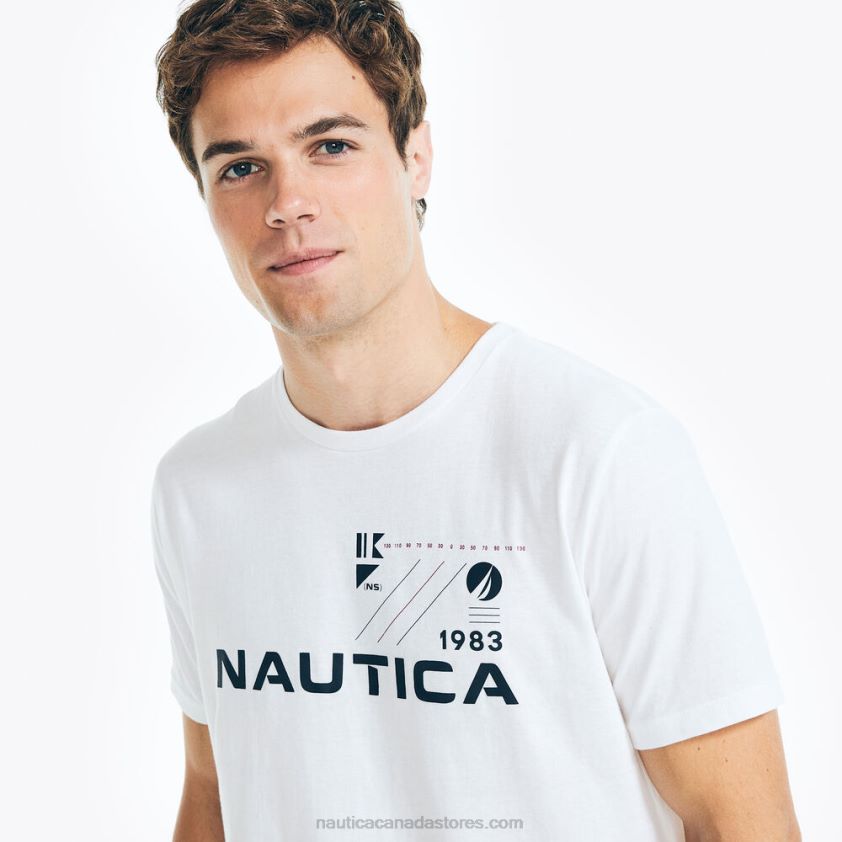 Sustainably Crafted 1983 Graphic T-Shirt Nautica Men Bright White R260HV64
