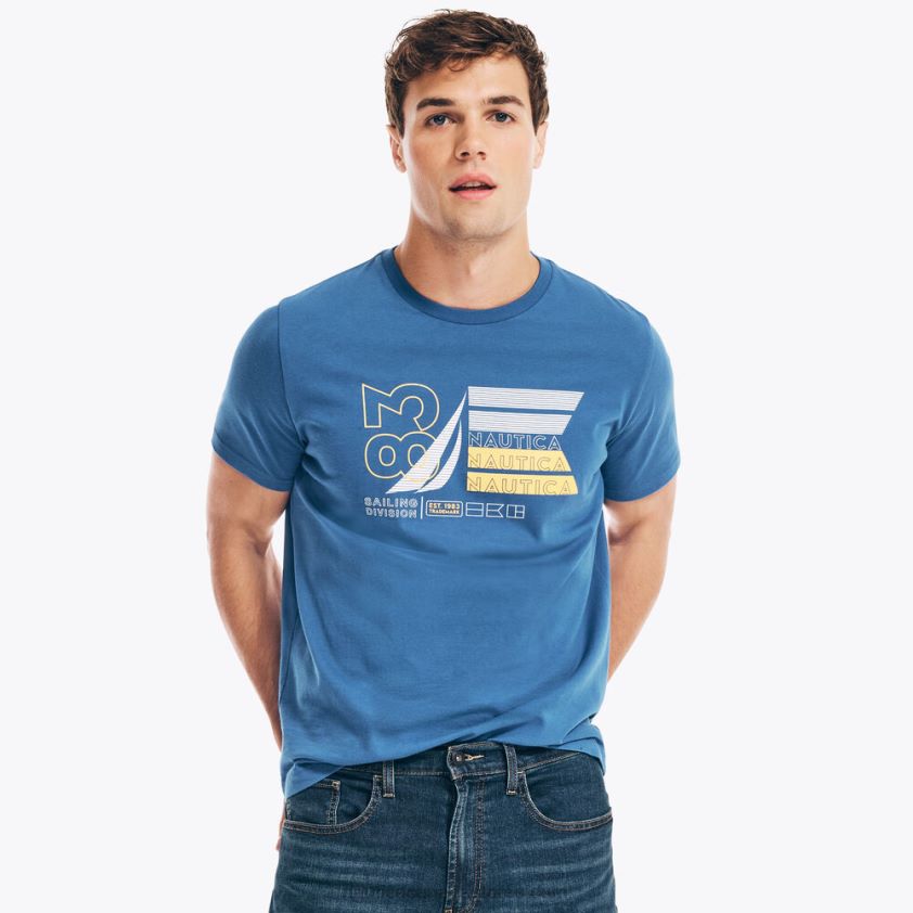 Sustainably Crafted 83 Graphic T-Shirt Nautica Men Windsurf Blue R260HV75