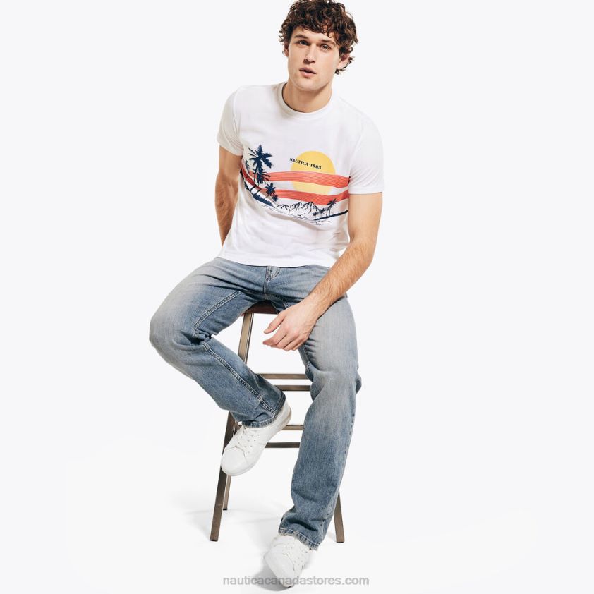 Sustainably Crafted Beach Vibes Graphic T-Shirt Nautica Men Bright White R260HV662