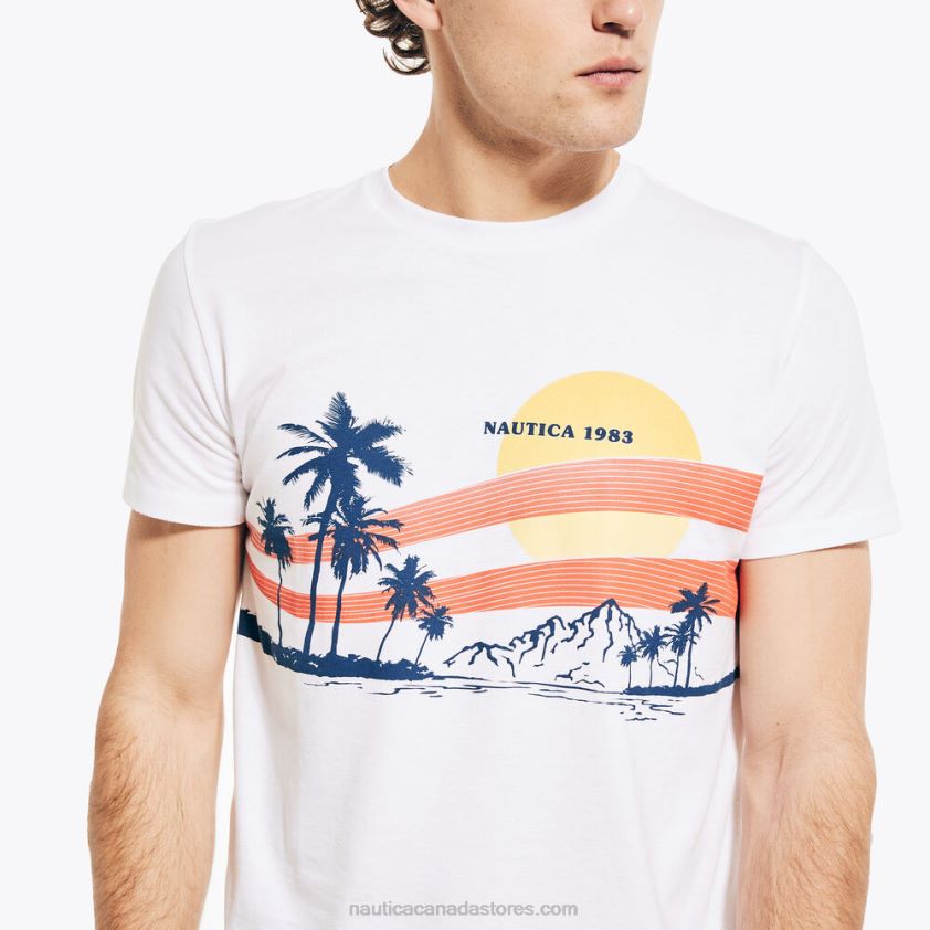Sustainably Crafted Beach Vibes Graphic T-Shirt Nautica Men Bright White R260HV662