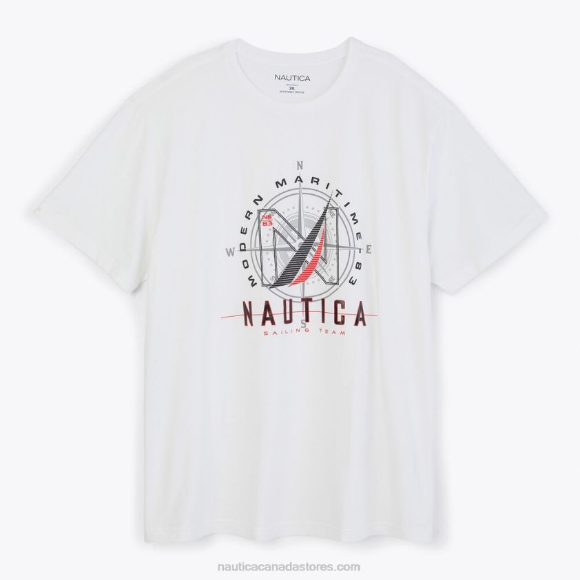 Sustainably Crafted Big & Tall Maritime Graphic T-Shirt Nautica Men Bright White R260HV483
