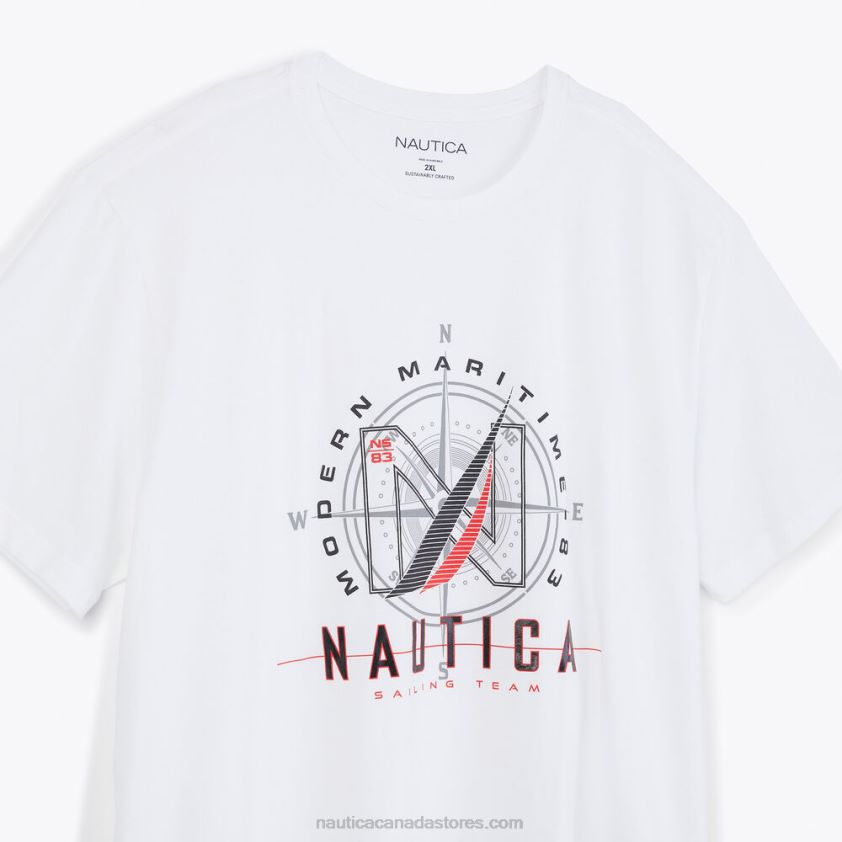 Sustainably Crafted Big & Tall Maritime Graphic T-Shirt Nautica Men Bright White R260HV483