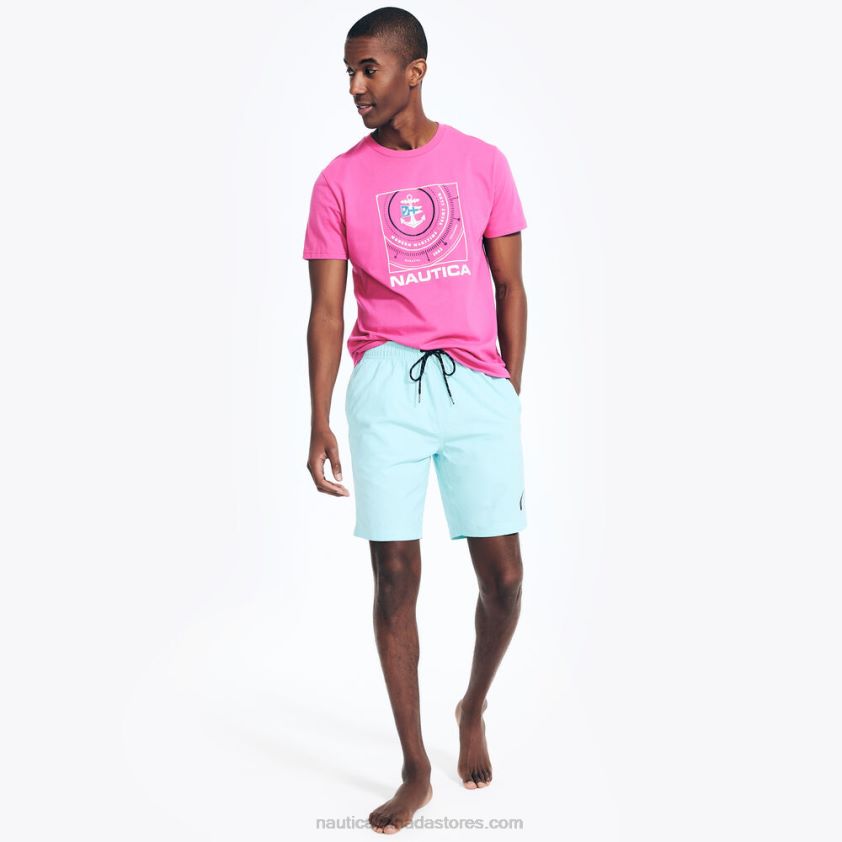 Sustainably Crafted Compass Graphic T-Shirt Nautica Men Rockaway Red R260HV137