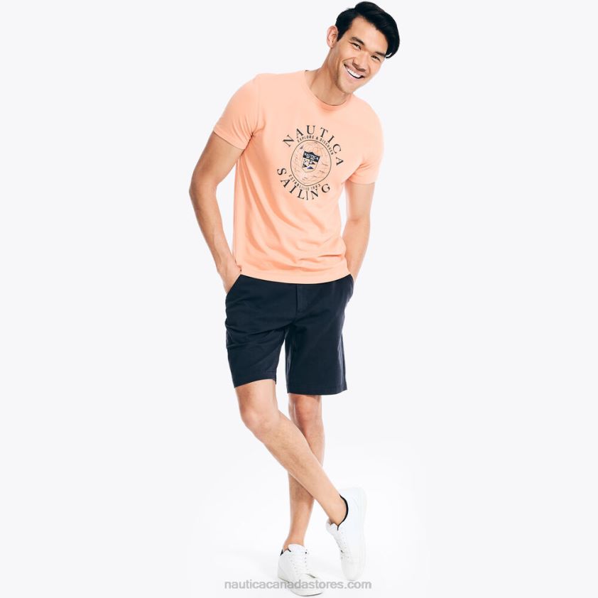 Sustainably Crafted Explore Discover Graphic T-Shirt Nautica Men Orange2 R260HV87