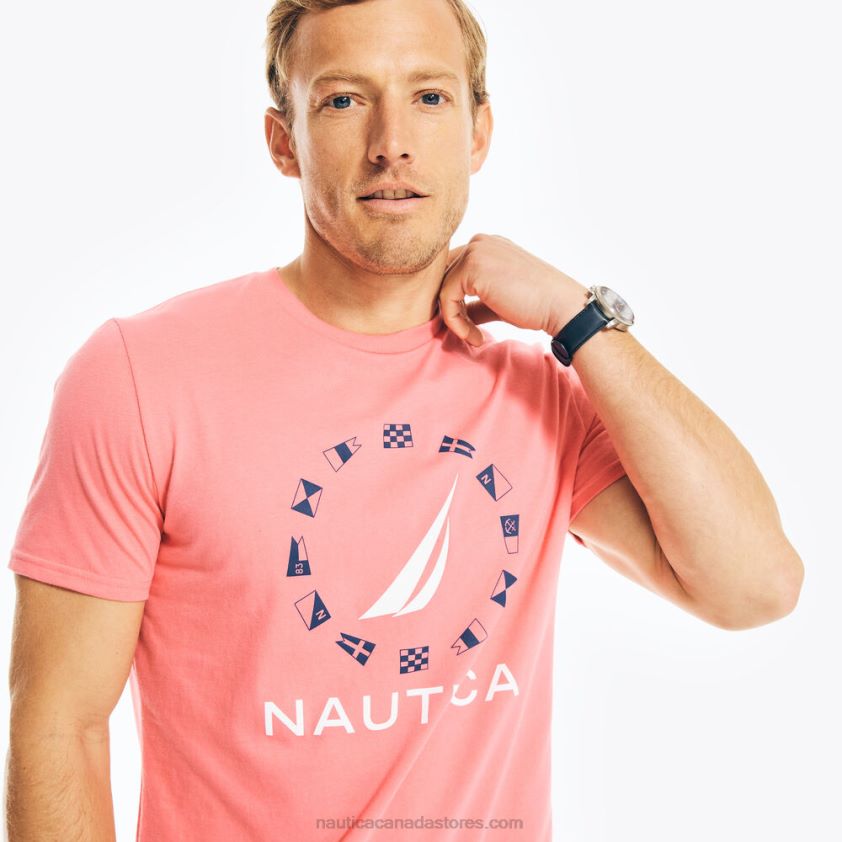 Sustainably Crafted Flag Graphic T-Shirt Nautica Men Teaberry R260HV700