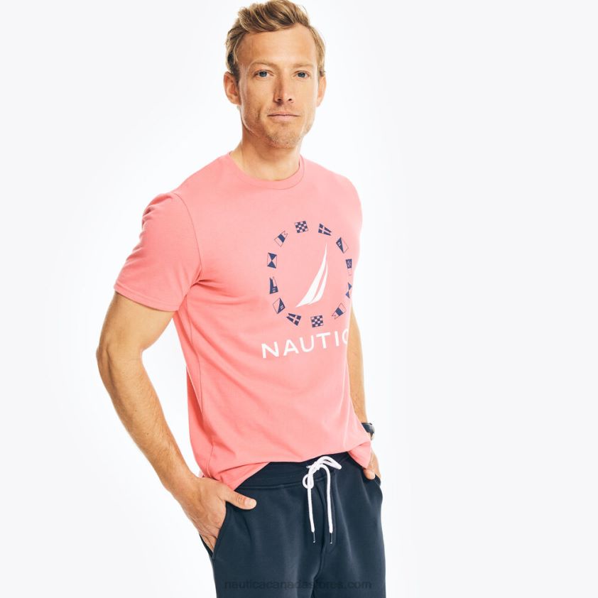 Sustainably Crafted Flag Graphic T-Shirt Nautica Men Teaberry R260HV700
