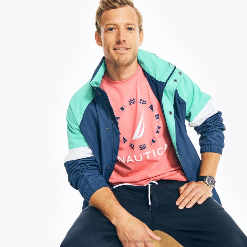 Sustainably Crafted Flag Graphic T-Shirt Nautica Men Teaberry R260HV700